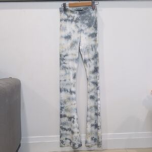 ZARA | Women's Grey/Yellow Tie Dye Pull-On Ribbed Flare Leggings